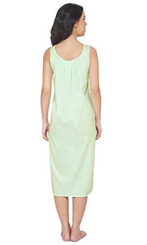 BLAZON Women's Cotton Hosiery Solid Maxi Nighty Slip (Pack of 2) Available Sizes: S, M, L, XL, 2XL, 3XL, 4XL, 5XL - Sea Green, Wisp Grey