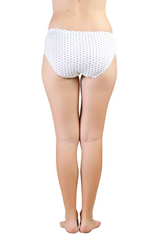 BLAZON Women's Mid Rise Hipster Soft Skin (Inner-Elastic) Panty | Floral Print | Combo Pack of 3 | Light Base | Available Sizes: S, M, L, XL, 2XL, 3XL, 4XL, 5XL - Off White, Baby Pink, Sea Green