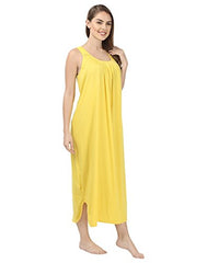 BLAZON Women's Cotton Nighty Slip - Set of 2 (Black & Yellow)