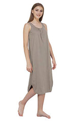 BLAZON Women's Cotton Hosiery Solid Maxi Nighty Slip (Pack of 2) Available Sizes: S, M, L, XL, 2XL, 3XL, 4XL, 5XL - Smoky Grey, Turquoise