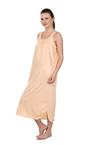 BLAZON Women's Cotton Hosiery Solid Maxi Nighty Slip (Pack of 2) Available Sizes: S, M, L, XL, 2XL, 3XL, 4XL, 5XL - Peach