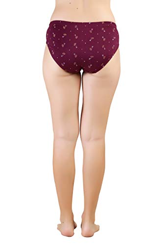 BLAZON Women's Mid Rise Hipster Soft Skin (Inner-Elastic) Panty | Floral Print | Combo Pack of 3 | Dark Base | Available Sizes: S, M, L, XL, 2XL, 3XL, 4XL, 5XL