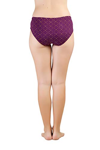 BLAZON Women's Mid Rise Hipster Soft Skin (Inner-Elastic) Panty | Geometric Print | Combo Pack of 3 | Dark Base | Available Sizes: S, M, L, XL, 2XL, 3XL, 4XL, 5XL