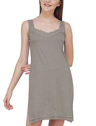 BLAZON Women's Cotton Hosiery Fairy Full Slip (Available Sizes: S, M, L, XL, 2XL, 3XL, 4XL, 5XL) - Smoky Grey