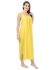 BLAZON Women's Cotton Hosiery Solid Maxi Nighty Slip (Pack of 2) Available Sizes: S, M, L, XL, 2XL, 3XL, 4XL, 5XL - Yellow