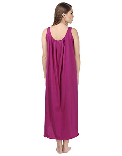 BLAZON Women's Cotton Solid Midi Slip Premium Dreams Nighty (Available Sizes: S, M, L, XL, 2XL, 3XL, 4XL, 5XL) - Vivid Violet