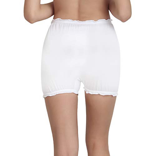 BLAZON Women's Cotton Hosiery Bloomer Plain White | Combo Pack of 3 | 5XL/115cm