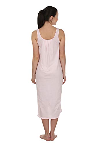 BLAZON Women's Cotton Solid Midi Slip Premium Dreams Nighty (Available Sizes: S, M, L, XL, 2XL, 3XL, 4XL, 5XL) - Baby Pink