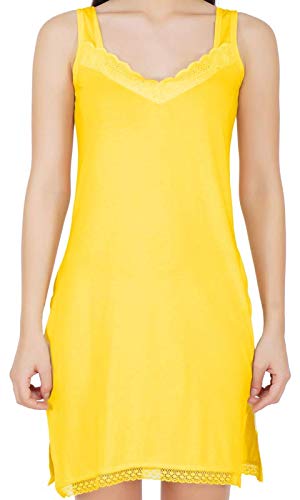 BLAZON Women's Cotton Hosiery Fairy Full Slip (Available Sizes: S, M, L, XL, 2XL, 3XL, 4XL, 5XL) - Yellow