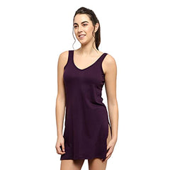 BLAZON Women's Cotton Hosiery Selfie Midi Slip Combo Pack of 2 (Available Sizes: XS, S, M, L, XL, 2XL, 3XL, 4XL, 5XL) - Blueviolet, Whiskey