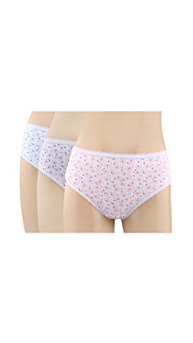 BLAZON Women's Hipster Printed Panty Pack of 3 (White)