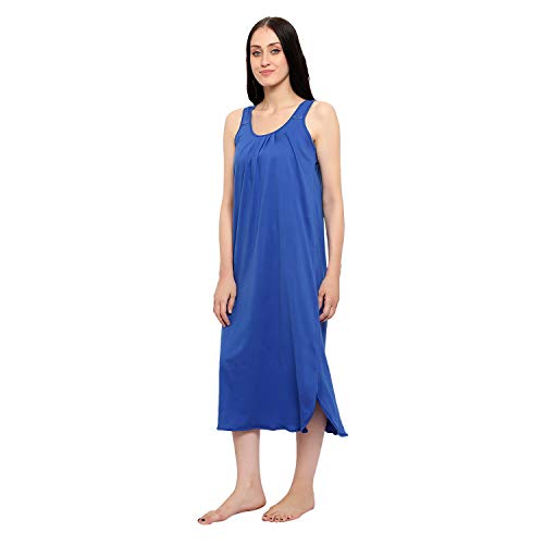 BLAZON Women's Cotton Hosiery Solid Maxi Nighty Slip (Pack of 2) (11003 Sapphire_B_Brandy_02_4XL_Sapphire_Blue_Brandy_XXXX-Large)