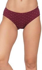 BLAZON Women's Mid Rise Hipster Cresent Printed Premium Soft Skin (Inner-Elastic) Panty