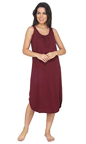 BLAZON Women's Cotton Hosiery Solid Maxi Nighty Slip (Pack of 2) (11003 Tamarind_Vivid_V_02_3XL_Tamarind_Vivid_Violet_XXX-Large)