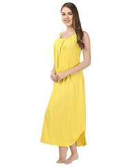 BLAZON Women's Cotton Hosiery Solid Maxi Nighty Slip (Pack of 2) Available Sizes: S, M, L, XL, 2XL, 3XL, 4XL, 5XL - Yellow