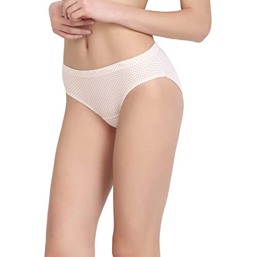 BLAZON Women's Mid Rise Hipster Soft Skin (Inner-Elastic) Panty | Printed | Combo Pack of 3 | White Base | Available Sizes: S, M, L, XL, 2XL, 3XL, 4XL, 5XL - MAGIC White