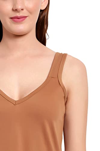 BLAZON Women's Cotton Hosiery Selfie Midi Slip Combo Pack of 2 (Available Sizes: XS, S, M, L, XL, 2XL, 3XL, 4XL, 5XL) - Wood, Dark Pink