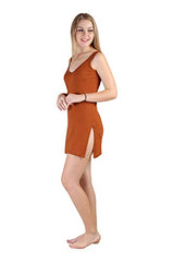 BLAZON Women's Cotton Hosiery Selfie Midi Slip Combo Pack of 2 (Available Sizes: XS, S, M, L, XL, 2XL, 3XL, 4XL, 5XL) - Brandy, Almond Frost