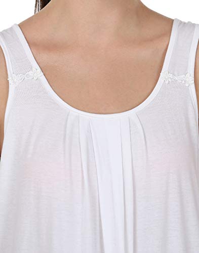 BLAZON Women's Cotton Solid Midi Slip Premium Dreams Nighty (Available Sizes: S, M, L, XL, 2XL, 3XL, 4XL, 5XL) - White