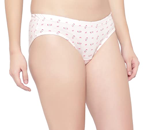 BLAZON Women's Mid Rise Hipster Soft Skin (Inner-Elastic) Panty | Printed | Combo Pack of 3 | Colour Base | Available Sizes: S, M, L, XL, 2XL, 3XL, 4XL, 5XL - Baby Pink, Sea Green, Off White