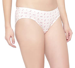 BLAZON Women's Mid Rise Hipster Soft Skin (Inner-Elastic) Panty | Printed | Combo Pack of 3 | Colour Base | Available Sizes: S, M, L, XL, 2XL, 3XL, 4XL, 5XL - Baby Pink, Sea Green, Off White