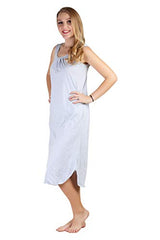 BLAZON Women's Cotton Hosiery Solid Maxi Nighty Slip (Pack of 2) Available Sizes: S, M, L, XL, 2XL, 3XL, 4XL, 5XL - Blueberry Frost, Martini Olive