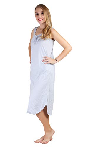 BLAZON Women's Cotton Hosiery Solid Maxi Nighty Slip (Pack of 2) Available Sizes: S, M, L, XL, 2XL, 3XL, 4XL, 5XL - Blueberry Frost, Black