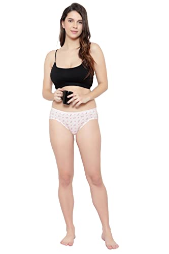 BLAZON Women's Mid Rise Hipster Soft Skin (Inner-Elastic) Panty | Printed | Combo Pack of 3 | Colour Base | Available Sizes: S, M, L, XL, 2XL, 3XL, 4XL, 5XL - Baby Pink, Sea Green, Off White
