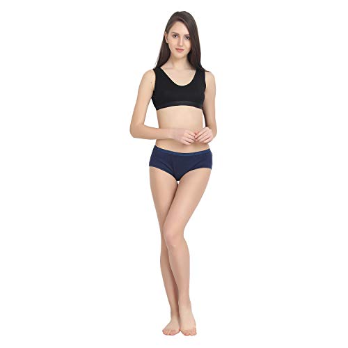 BLAZON Women's Cotton Knits Hoisery Hygien Periods Panty (Combo Pak of 2 )(Available Sizes: S, M, L, XL, 2XL, 3XL, 4XL, 5XL ) - Brown, Navy Blue