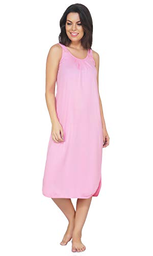 BLAZON Women's Cotton Solid Midi Slip Premium Dreams Nighty (Available Sizes: S, M, L, XL, 2XL, 3XL, 4XL, 5XL) - Pink