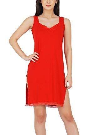 BLAZON Women's Cotton Hosiery Fairy Full Slip (Available Sizes: S, M, L, XL, 2XL, 3XL, 4XL, 5XL) - Red