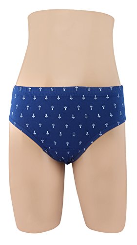 BLAZON Women's Hipster Printed Panty Pack of 3 (Royal Blue, Maroon, Purple)