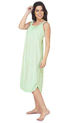 BLAZON Women's Cotton Hosiery Solid Maxi Nighty Slip (Pack of 2) Available Sizes: S, M, L, XL, 2XL, 3XL, 4XL, 5XL - Sea Green, Wisp Grey