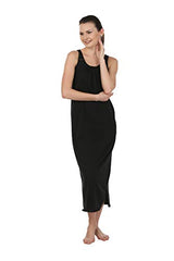 BLAZON Women's Cotton Hosiery Solid Maxi Nighty Slip (Pack of 2) Available Sizes: S, M, L, XL, 2XL, 3XL, 4XL, 5XL - Black