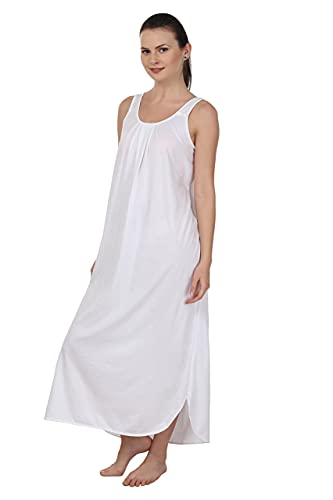 BLAZON Women's Cotton Nighty Slip - Set of 2 (Vivid Violet & White)