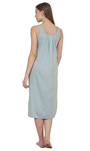 BLAZON Women's Cotton Hosiery Solid Maxi Nighty Slip (Pack of 2) Available Sizes: S, M, L, XL, 2XL, 3XL, 4XL, 5XL - Wisp Grey, Royal Blue