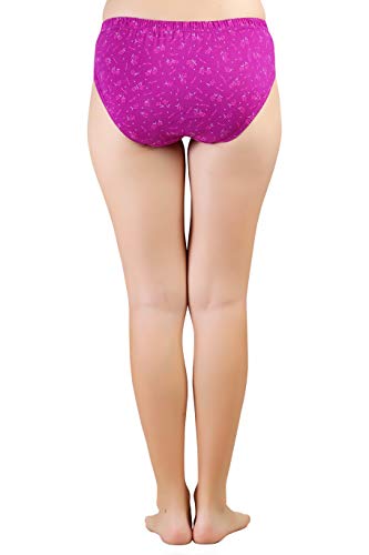 BLAZON Women's Mid Rise Hipster Soft Skin (Inner-Elastic) Panty | Floral Print | 115cm-120cm | Combo Pack of 3 | Dark Base - Royal Blue, Tamarind, Vivid Violet