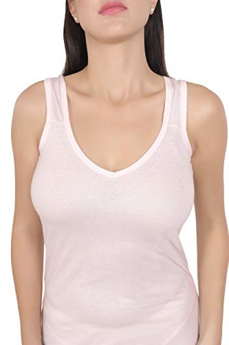 BLAZON Women's Cotton Hosiery Selfie Midi Slip Combo Pack of 2 (Available Sizes: XS, S, M, L, XL, 2XL, 3XL, 4XL, 5XL) - Baby Pink, Pista