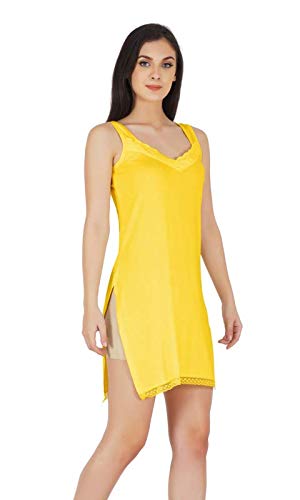 BLAZON Women's Cotton Hosiery Fairy Full Slip (Available Sizes: S, M, L, XL, 2XL, 3XL, 4XL, 5XL) - Yellow