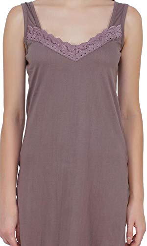 BLAZON Women's Cotton Hosiery Fairy Full Slip (Available Sizes: S, M, L, XL, 2XL, 3XL, 4XL, 5XL) - Brownsih Grey