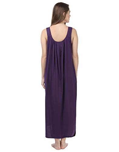 BLAZON Women's Cotton Nighty Slip - Set of 2 (Blueviolet & Skin)