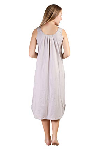 BLAZON Women's Cotton Solid Midi Slip Premium Dreams Nighty (Available Sizes: S, M, L, XL, 2XL, 3XL, 4XL, 5XL) - Almond Frost