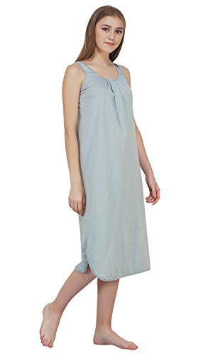 BLAZON Women's Cotton Hosiery Solid Maxi Nighty Slip (Pack of 2) Available Sizes: S, M, L, XL, 2XL, 3XL, 4XL, 5XL - Wisp Grey