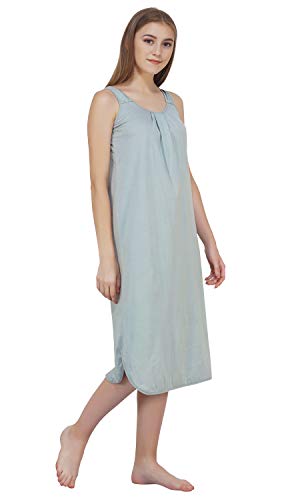 BLAZON Women's Cotton Hosiery Solid Maxi Nighty Slip (Pack of 2) Available Sizes: S, M, L, XL, 2XL, 3XL, 4XL, 5XL - Wisp Grey, White