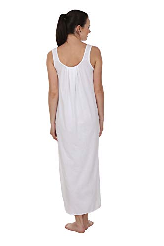 BLAZON Women's Cotton Solid Midi Slip Premium Dreams Nighty (Available Sizes: S, M, L, XL, 2XL, 3XL, 4XL, 5XL) - White