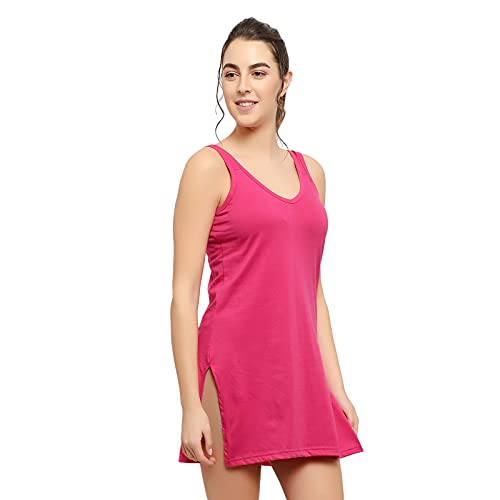 BLAZON Women's Cotton Hosiery Selfie Midi Slip Combo Pack of 2 (Available Sizes: XS, S, M, L, XL, 2XL, 3XL, 4XL, 5XL) - Dark Pink, Martini Olive