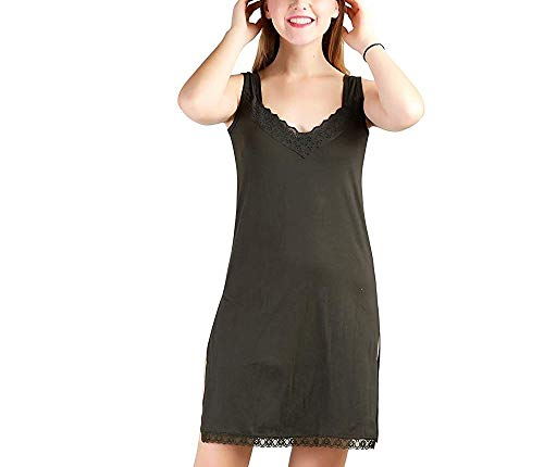 BLAZON Women's Cotton Hosiery Fairy Full Slip (Available Sizes: S, M, L, XL, 2XL, 3XL, 4XL, 5XL) - Martini Olive