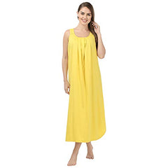 BLAZON Women's Cotton Hosiery Solid Maxi Nighty Slip (Pack of 2) Available Sizes: S, M, L, XL, 2XL, 3XL, 4XL, 5XL - Yellow