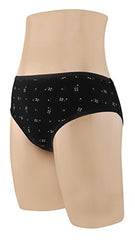 BLAZON Women's Hipster Printed Panty Pack of 3 (Black, Brown, Navy Blue)