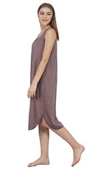 BLAZON Women's Cotton Hosiery Solid Maxi Nighty Slip (Pack of 2) Available Sizes: S, M, L, XL, 2XL, 3XL, 4XL, 5XL - Brownish Grey, Baby Pink